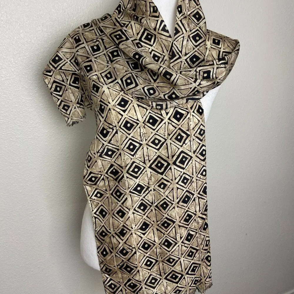 ECHO  Silk Scarf  10.5 x 72